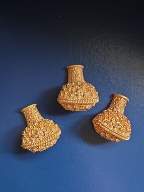 Vintage Avon gold-tone flower basket Locket/pin Combo Set Of 3